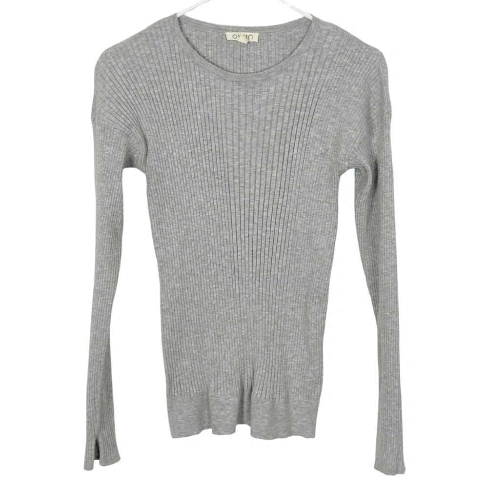 Oyun Sweater Womens Large Gray Oyun Classic Ribbed Crewneck Sweater Pullover